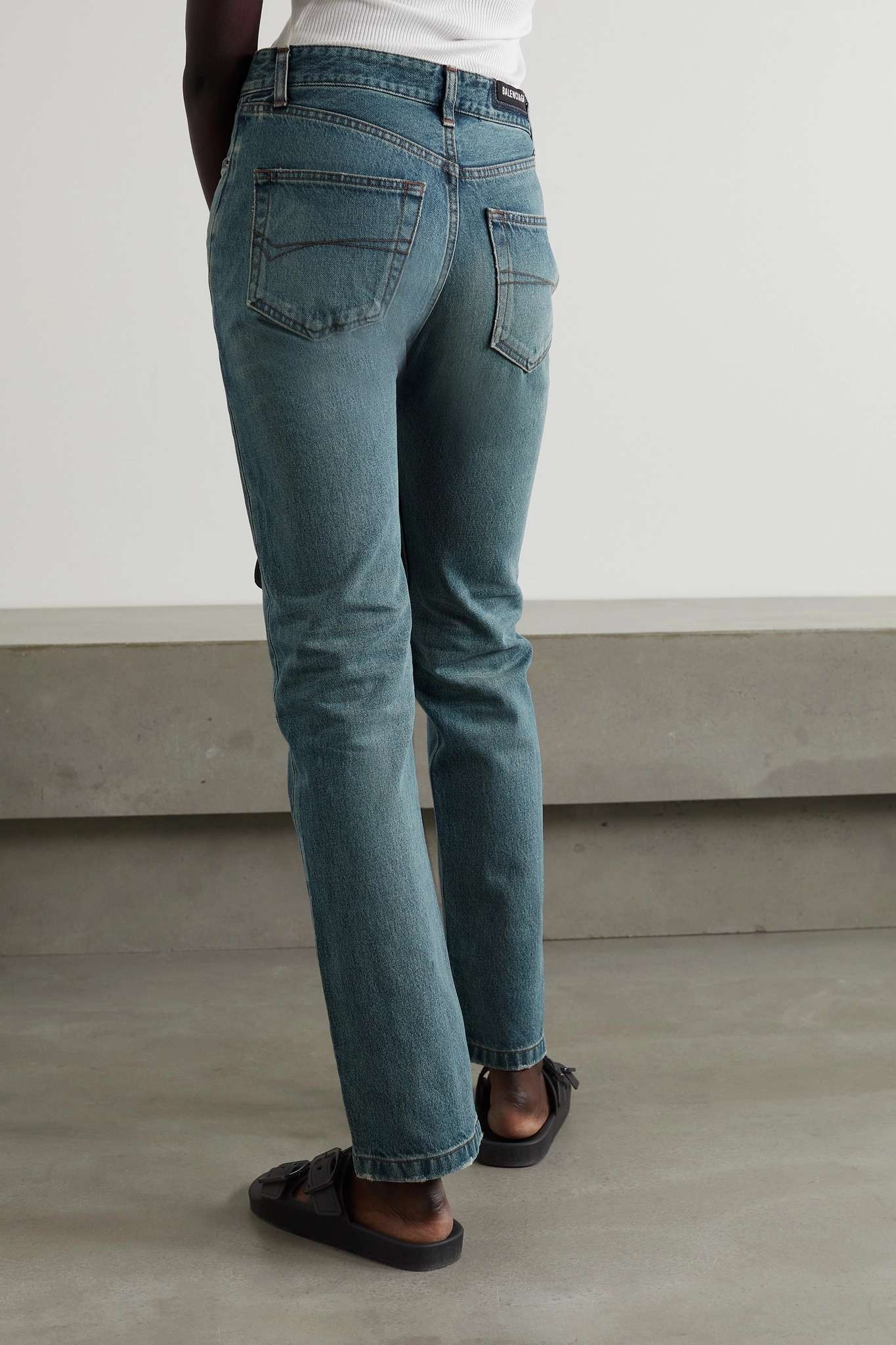 Mid-rise straight-leg jeans - 4