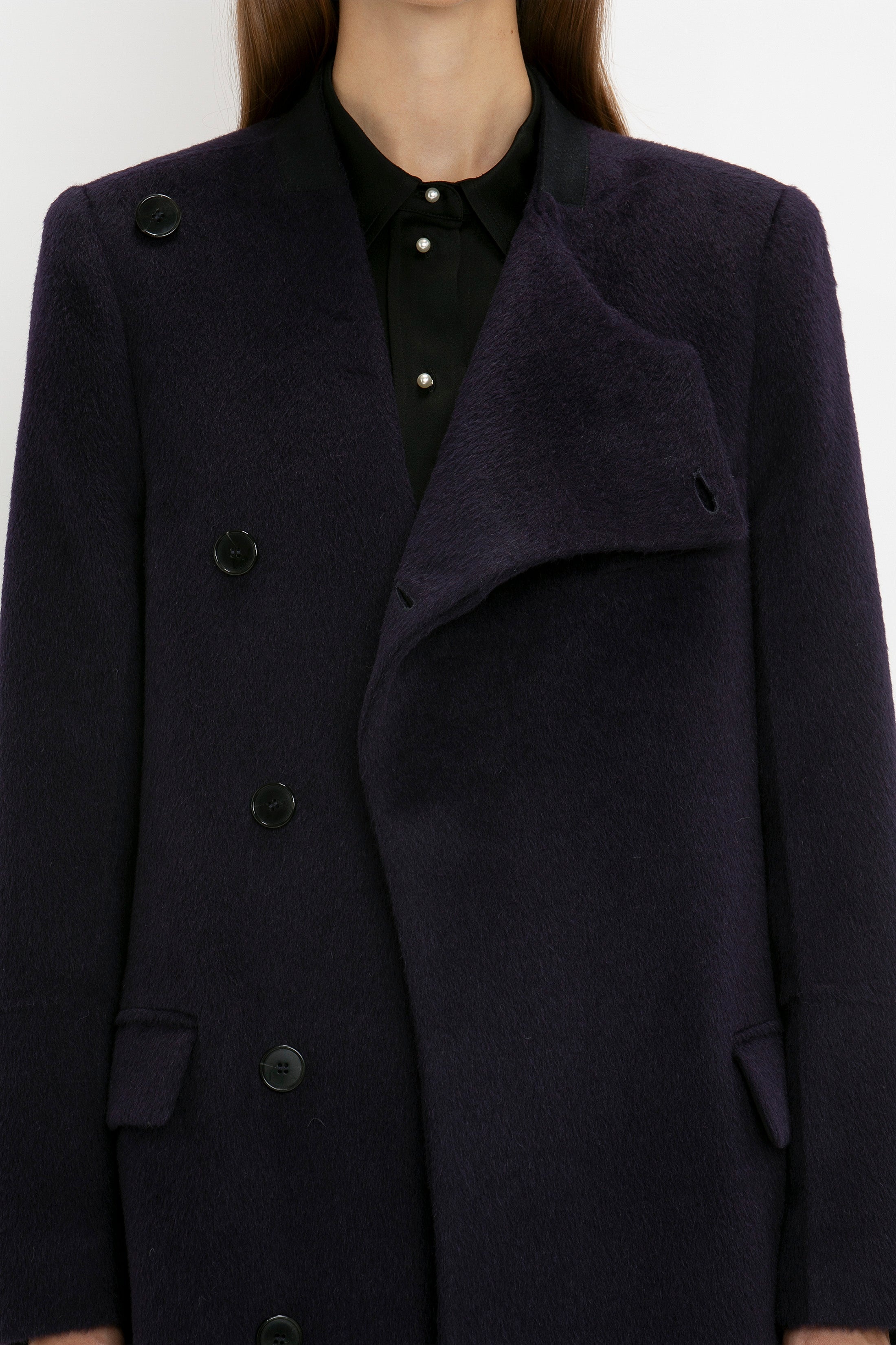 Wrap Front Coat In Blackberry - 8