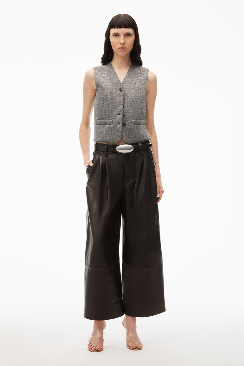 Alexander Wang collarless vest in herringbone tailoring outlook