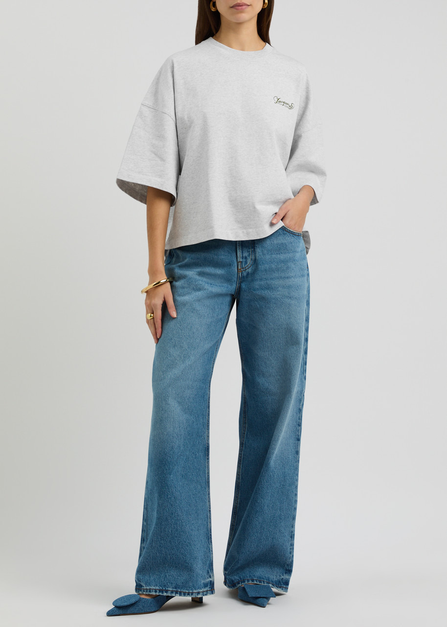 Jacquemus Le T-shirt Corto Logo-embroidered Cotton T-shirt - 4