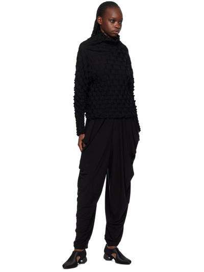 ISSEY MIYAKE Black Drape Lounge Pants outlook