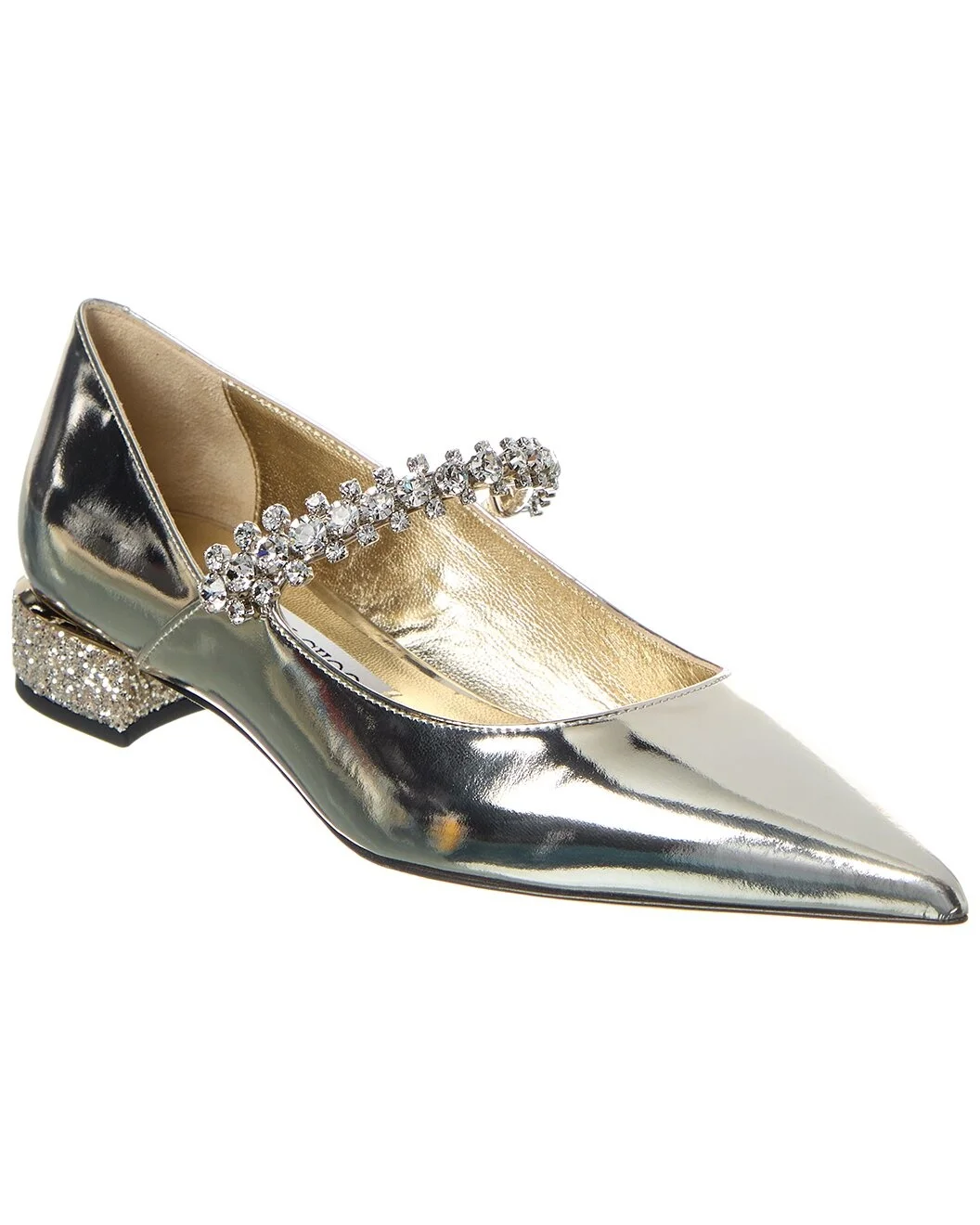 Jimmy Choo Bing Leather & Glitter Flat - 1