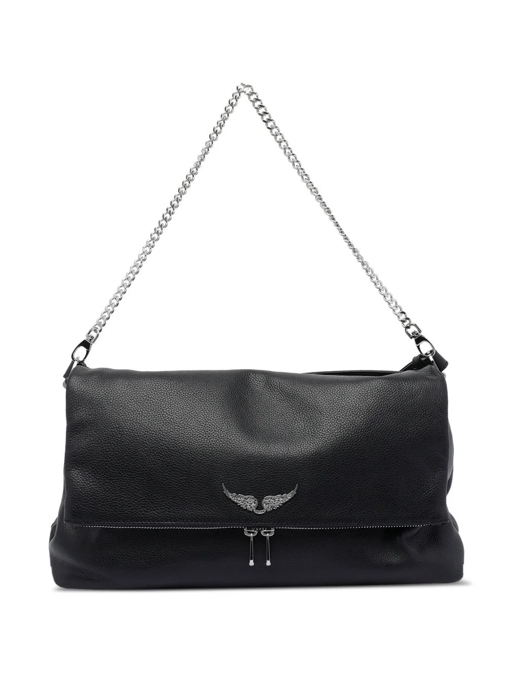 chain-strap leather shoulder bag - 1