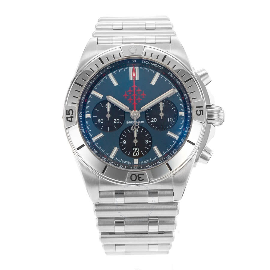 Pre-owned Breitling Chronomat 42 Chronograph Automatic Chronometer Blue Dial Men's Watch AB0134 - 2
