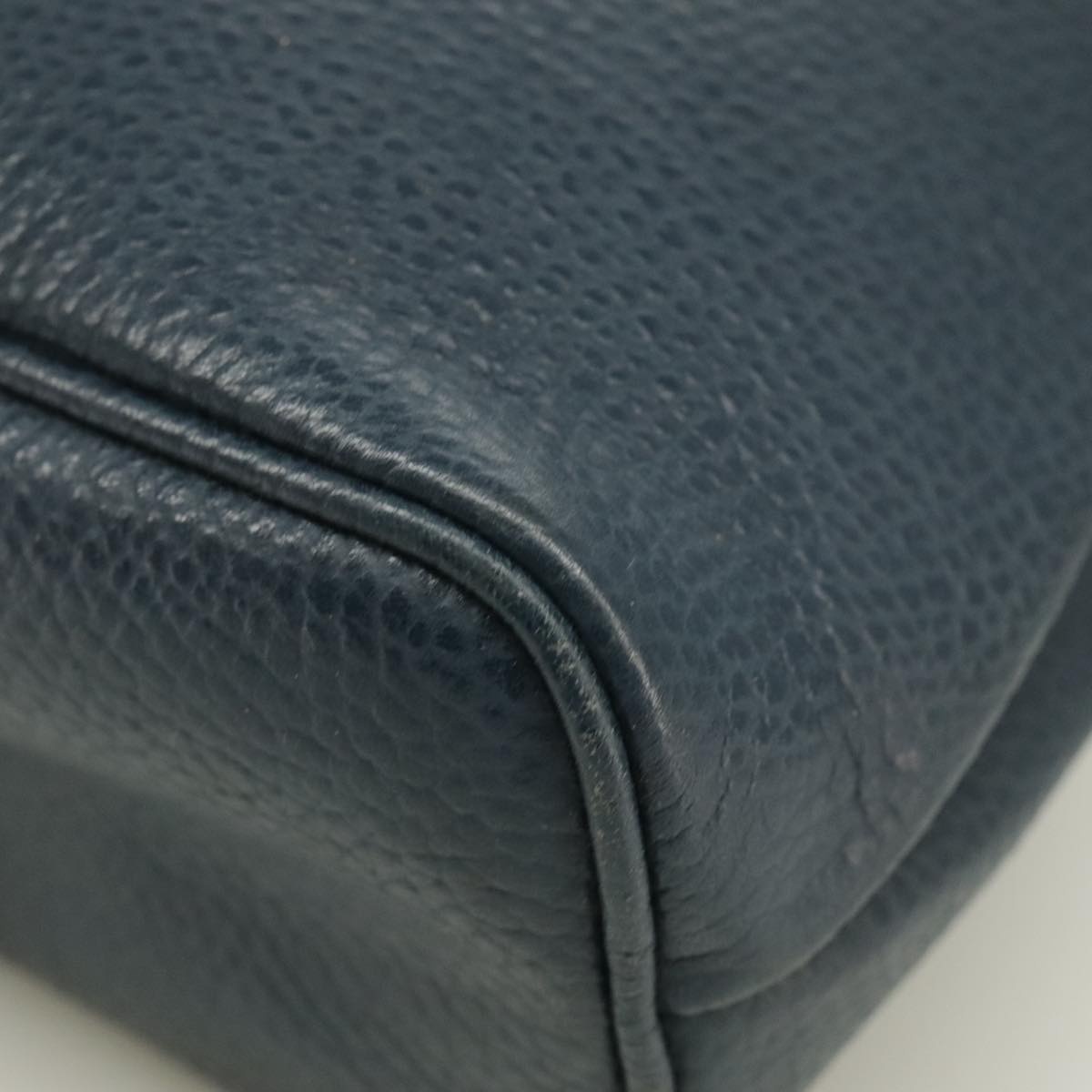 DIOR Hand Bag Leather Navy Gold - 14