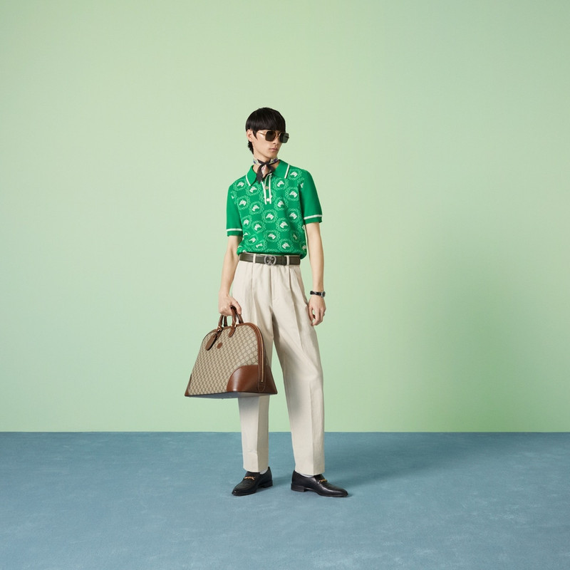 GUCCI Equestrian cotton wool jacquard polo outlook