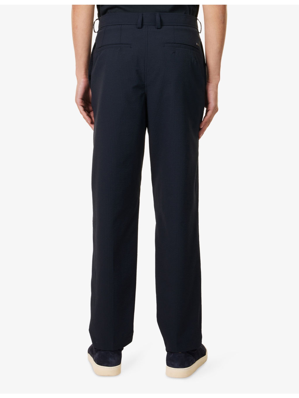Formal Textured Woven Chino Trousers - 4
