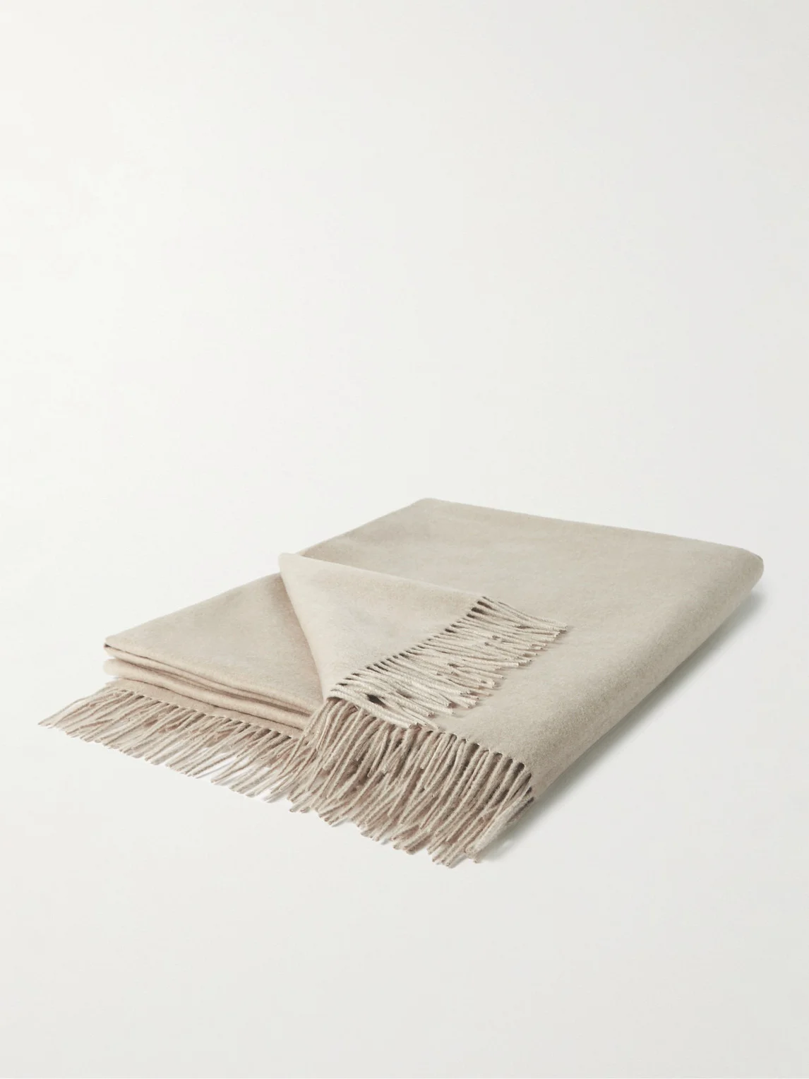 Fringed Cashmere and Silk-Blend Throw - 1