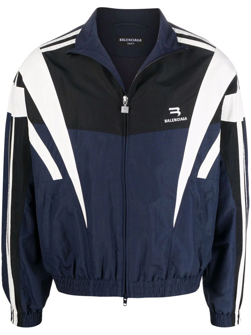 striped logo track jacket - 1