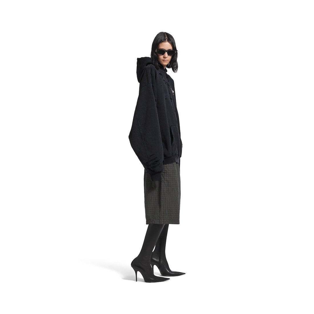 Men's Political Campaign Layered Hoodie in Black - 5