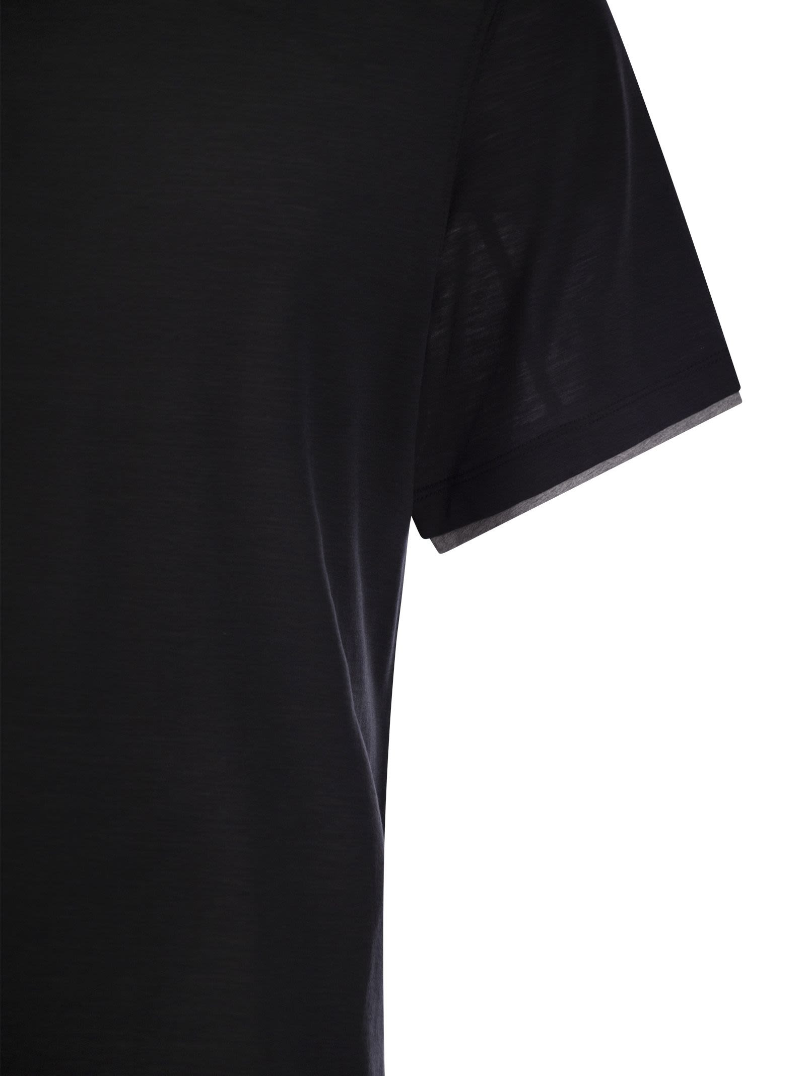 Brunello Cucinelli Men Silk And Cotton T-Shirt - 4