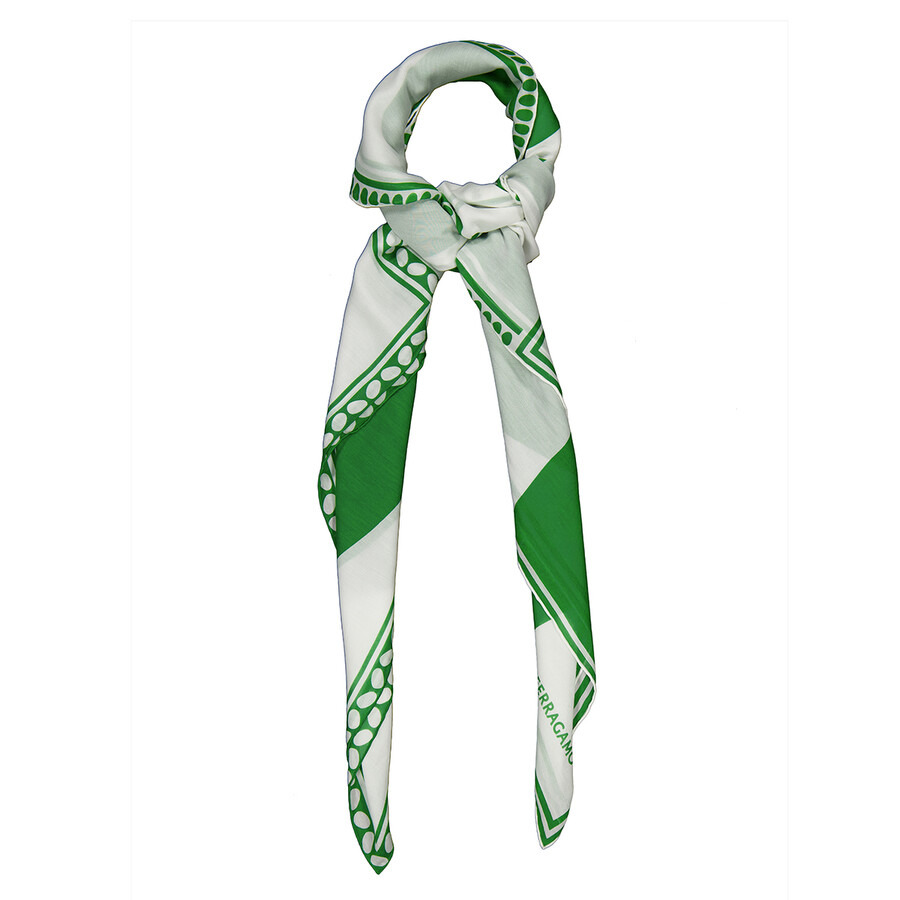 Ferragamo Clessidra Printed Cotton And Silk Shawl - 5