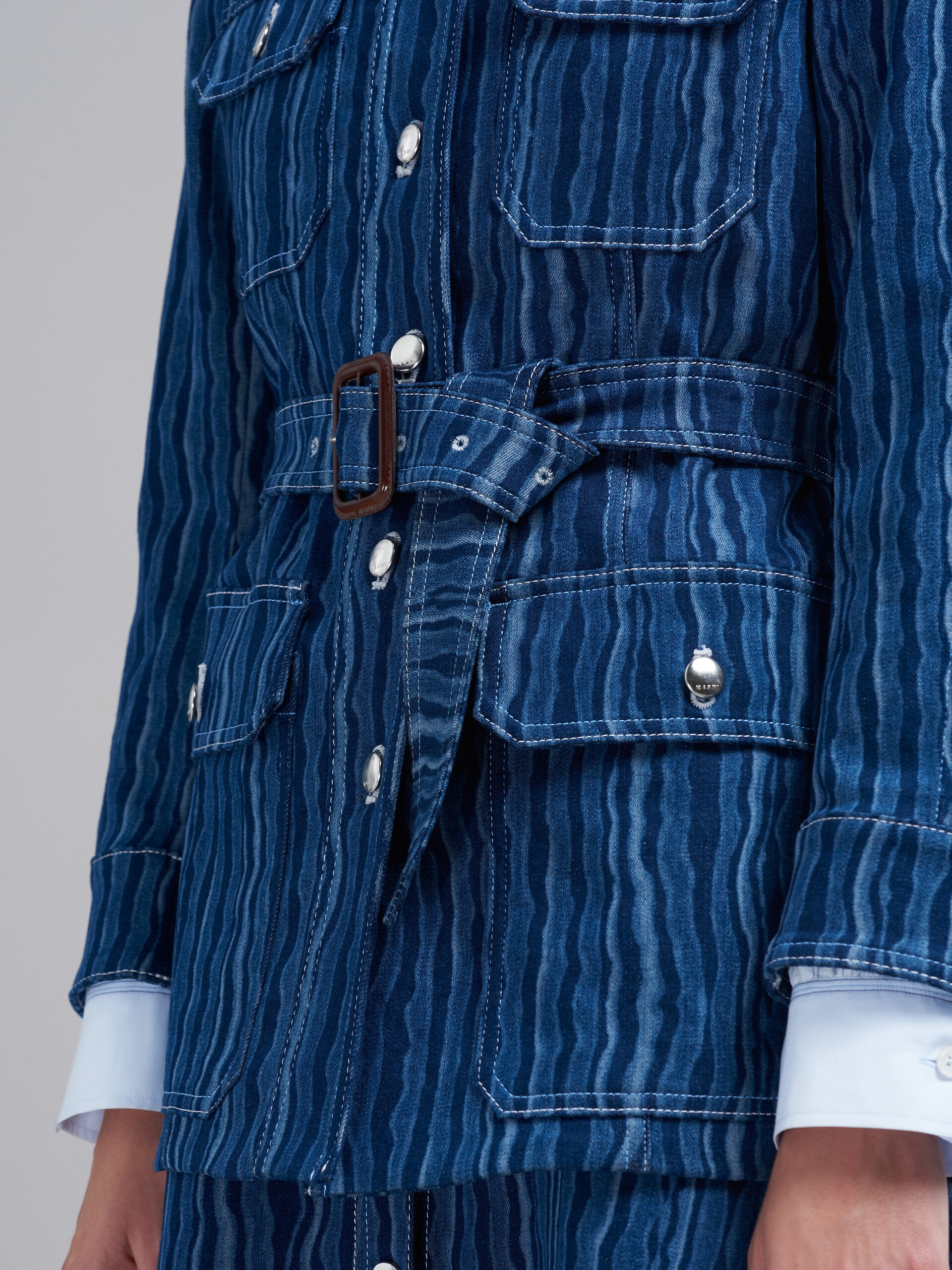 DEGRADÉ DENIM SAFARI JACKET - 5