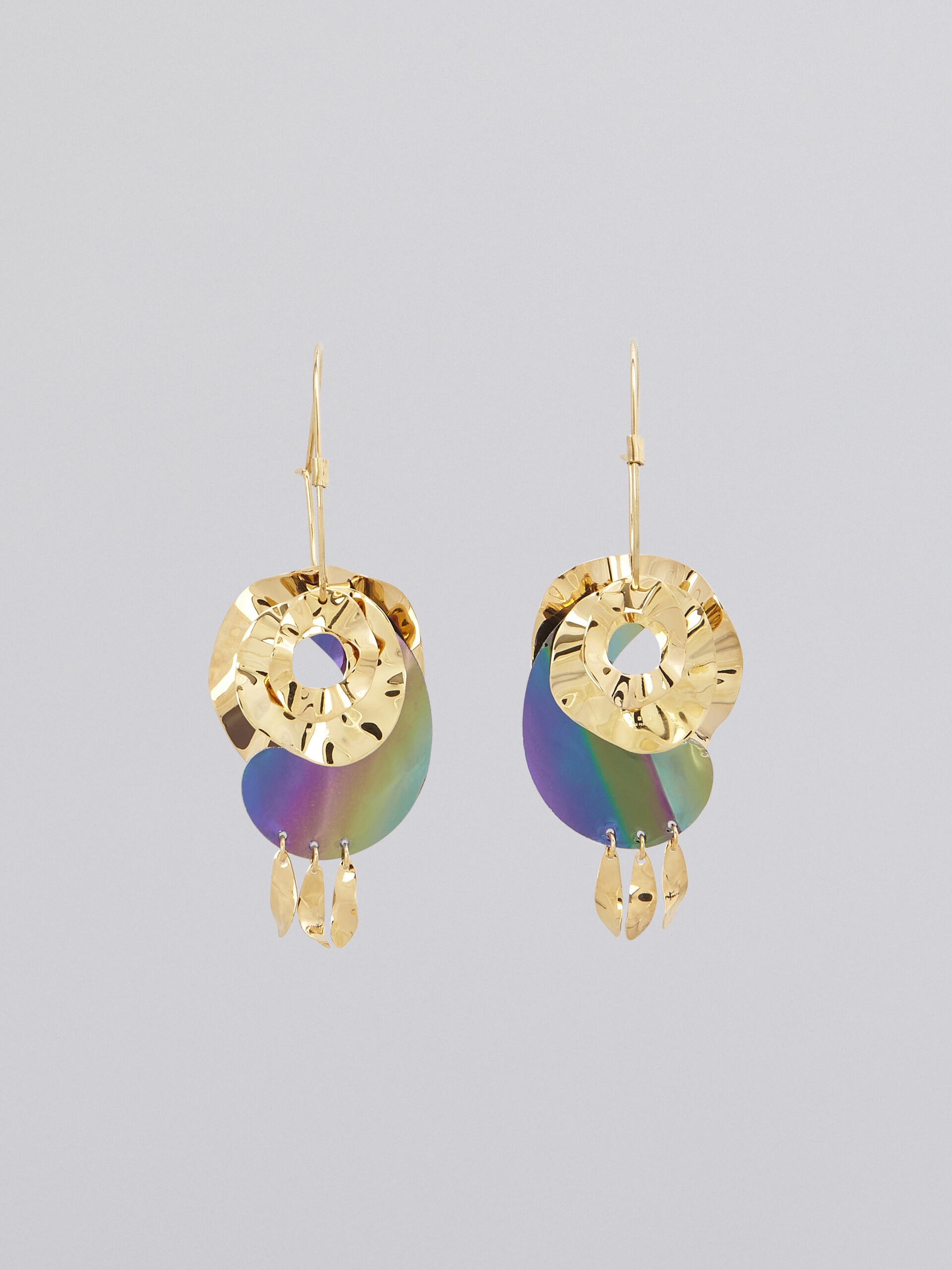 AIR EARRINGS IN BRASS WITH WAVY DISKS - 1