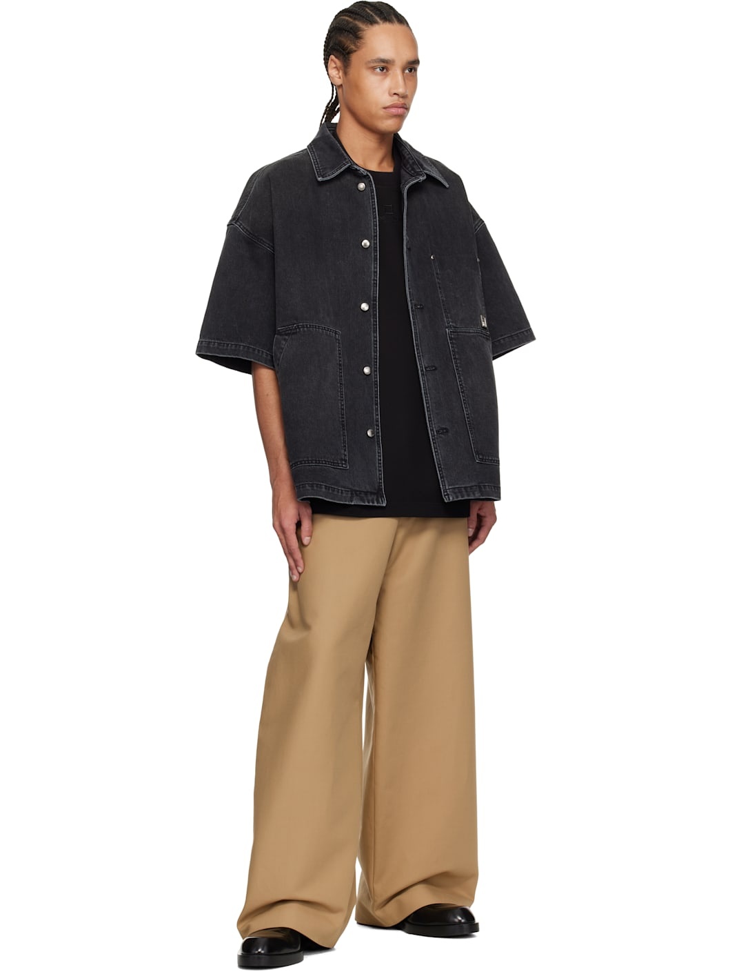 Black Cotton Overfit T-Shirt - 4