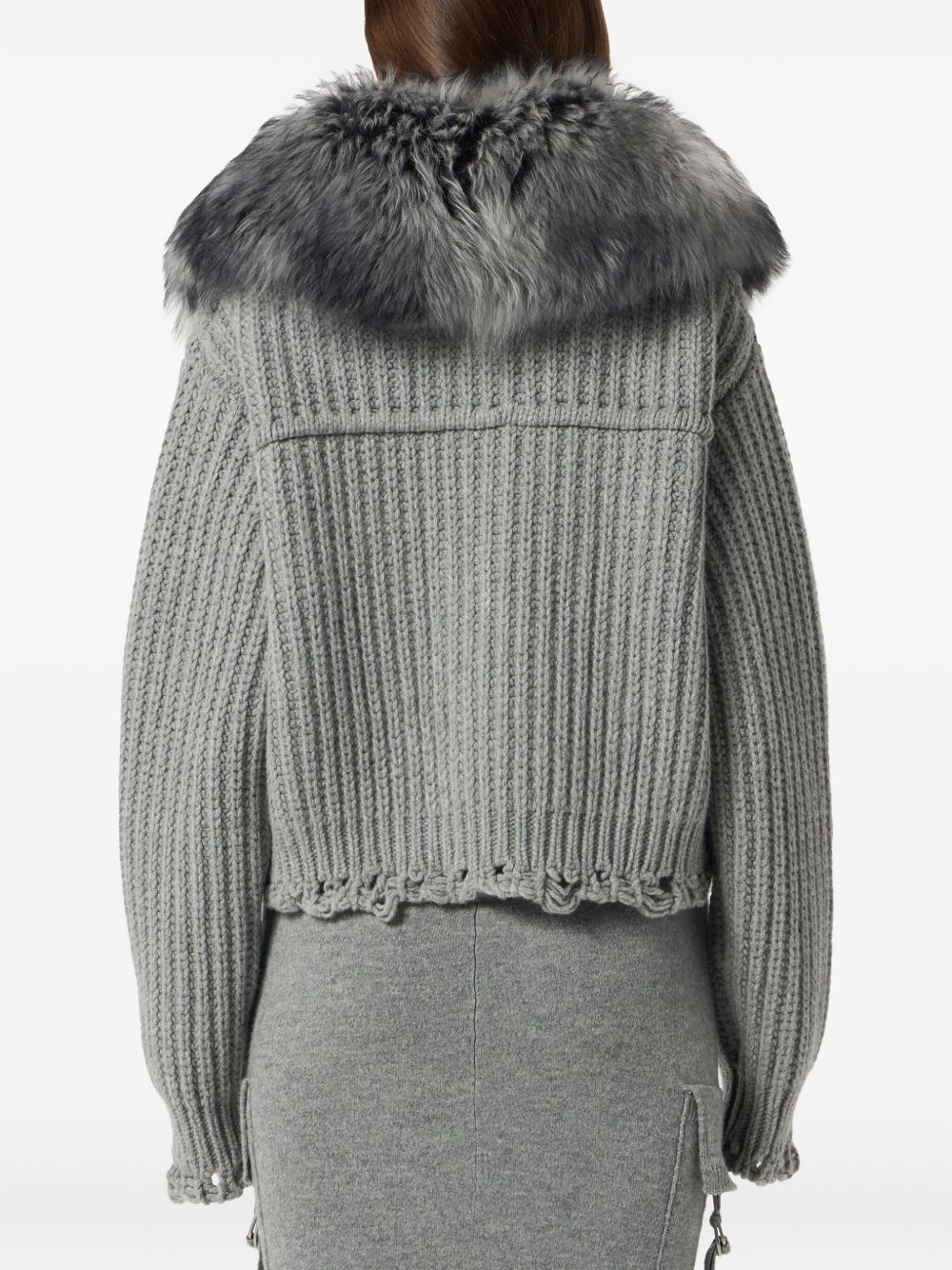 cropped ribbed cardigan - 5