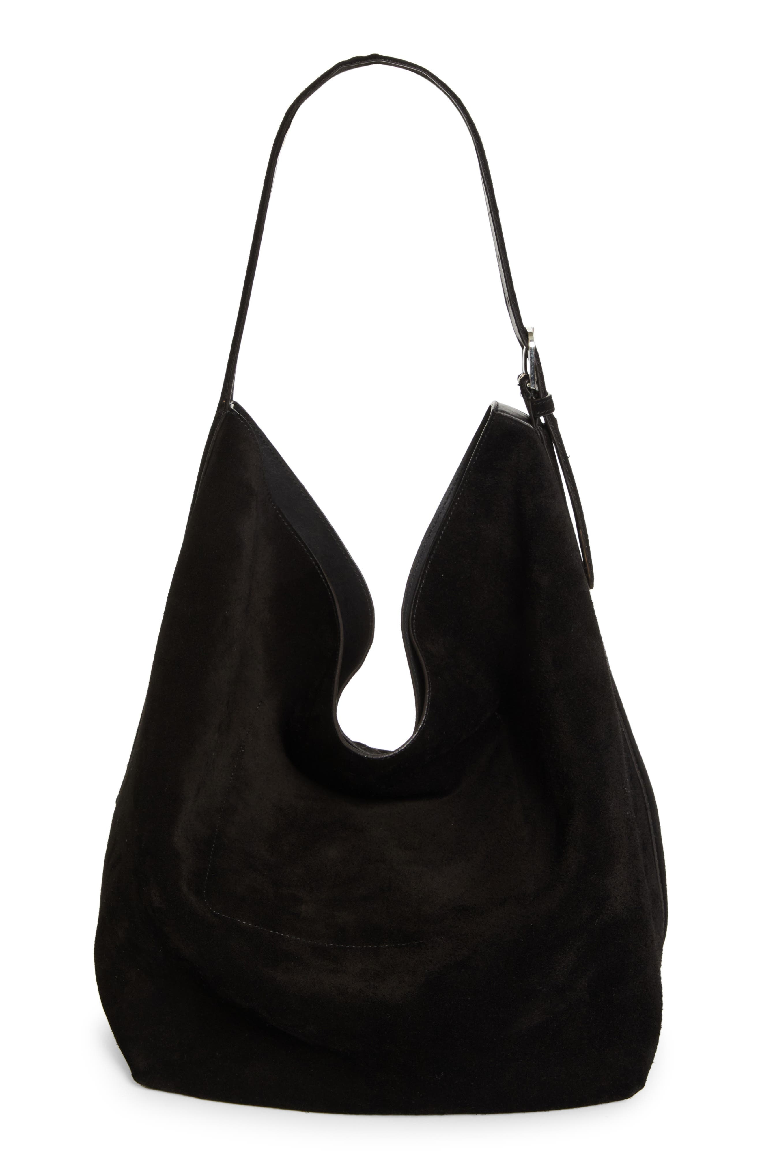 TOTEME Belt Strap Suede Hobo Bag in Espresso at Nordstrom - 4
