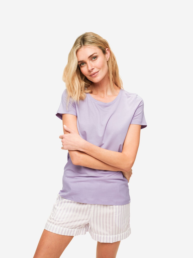 Women's T-Shirt Lara Micro Modal Stretch Lilac - 5