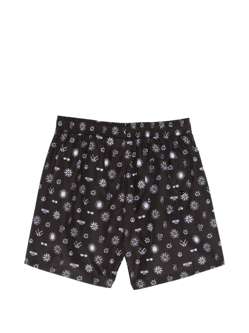 Moschino drawstring print swim shorts outlook