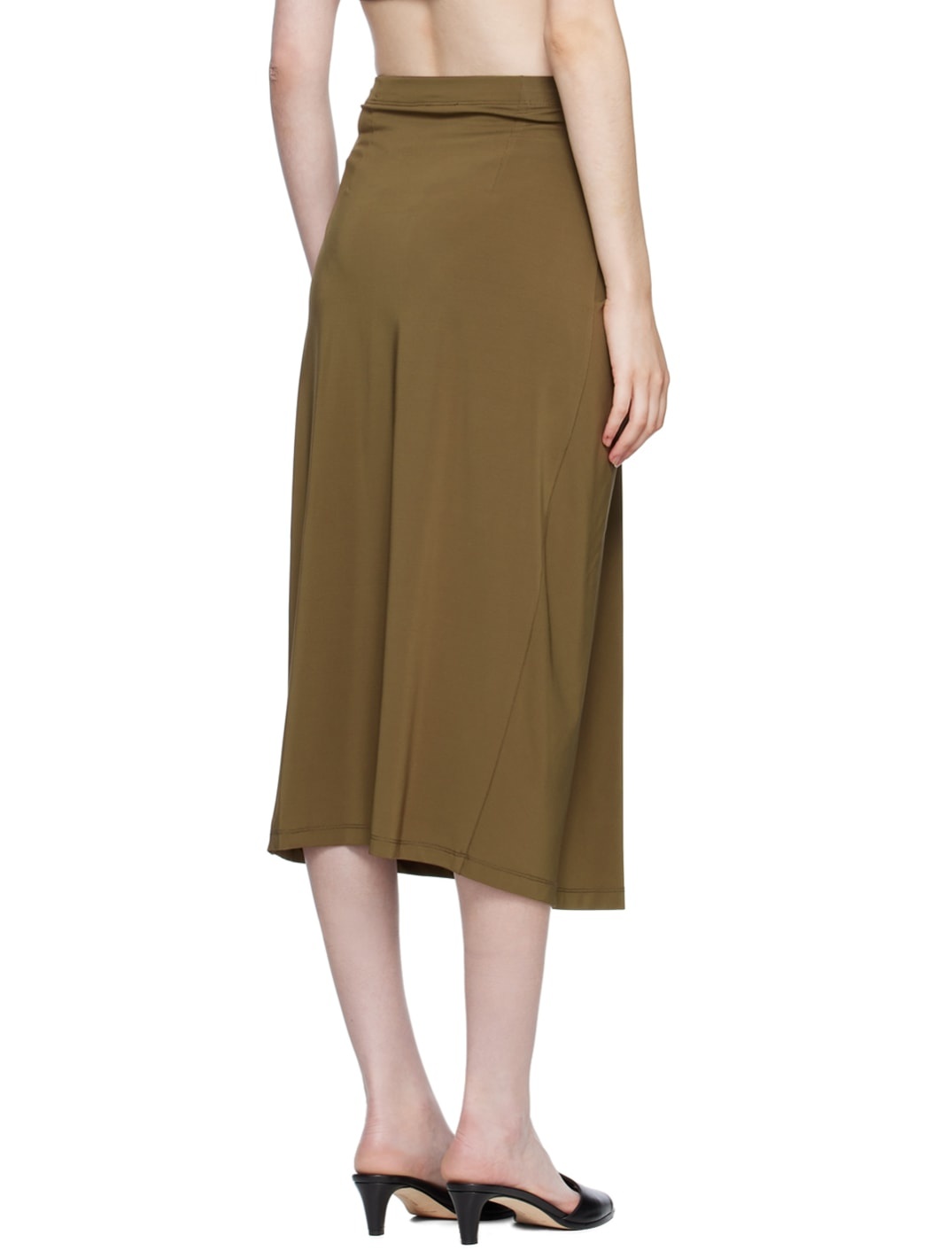 SSENSE Exclusive Brown Knotted Midi Skirt - 3