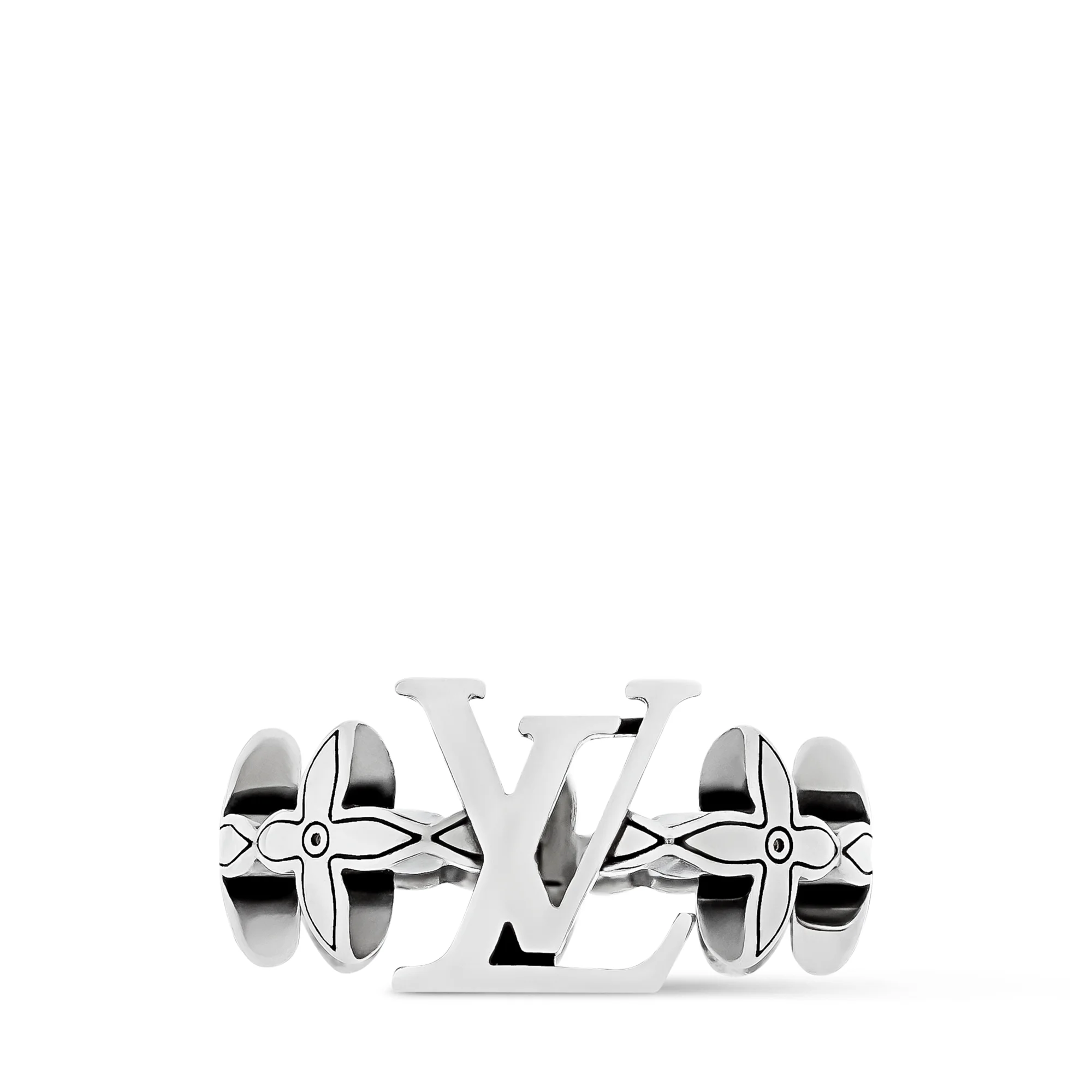 LV Flower Puffy Chain Ring - 1