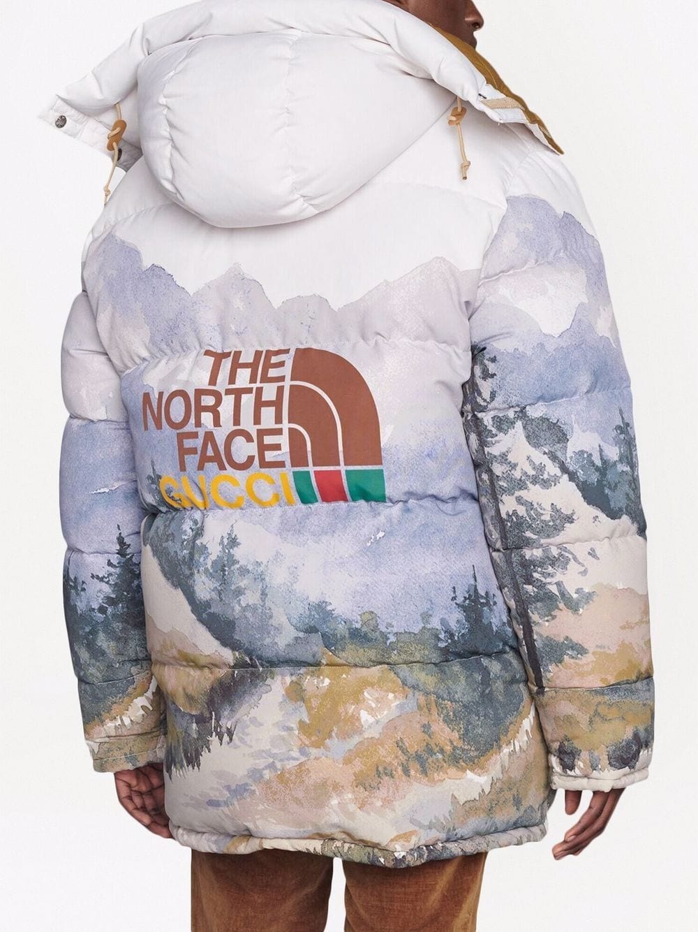 x The North Face printed padded down coat - 4