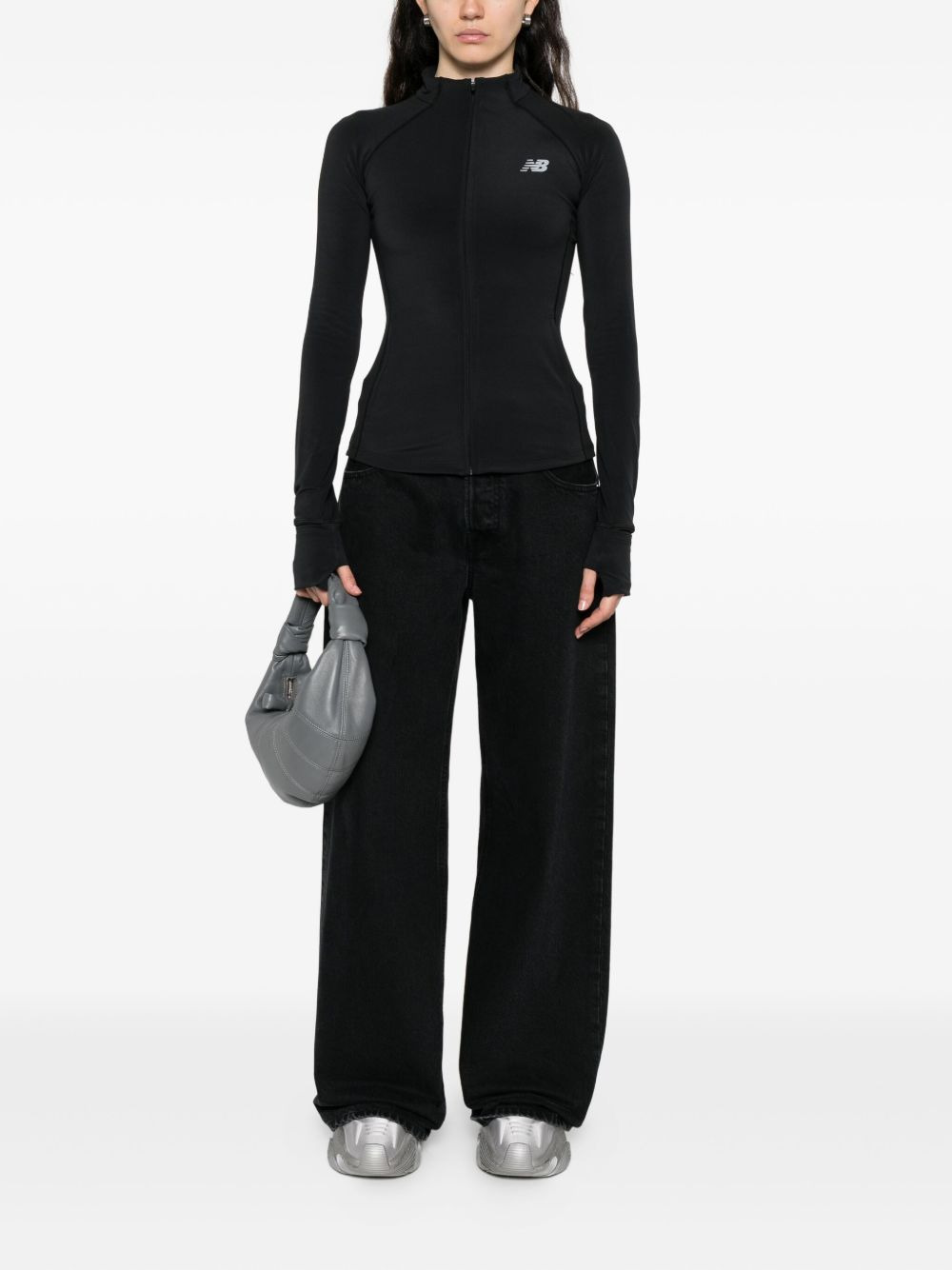 zip-front logo sweatshirt - 2