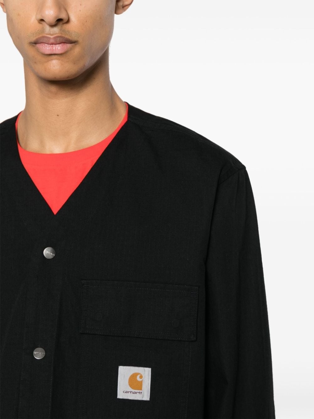 logo-appliquÃ© ripstop shirt - 5