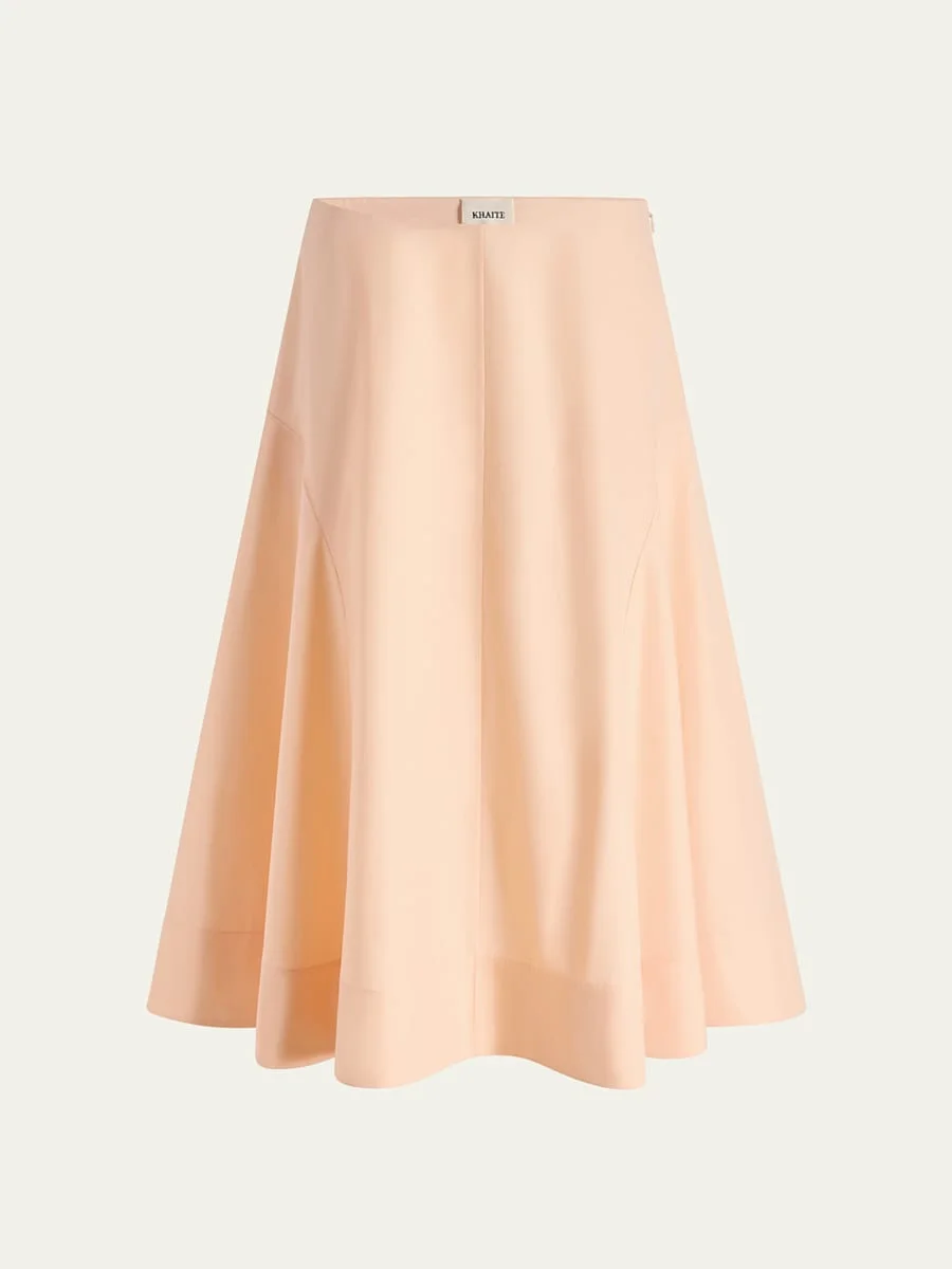 Artin Paneled Cotton Midi Skirt - 1