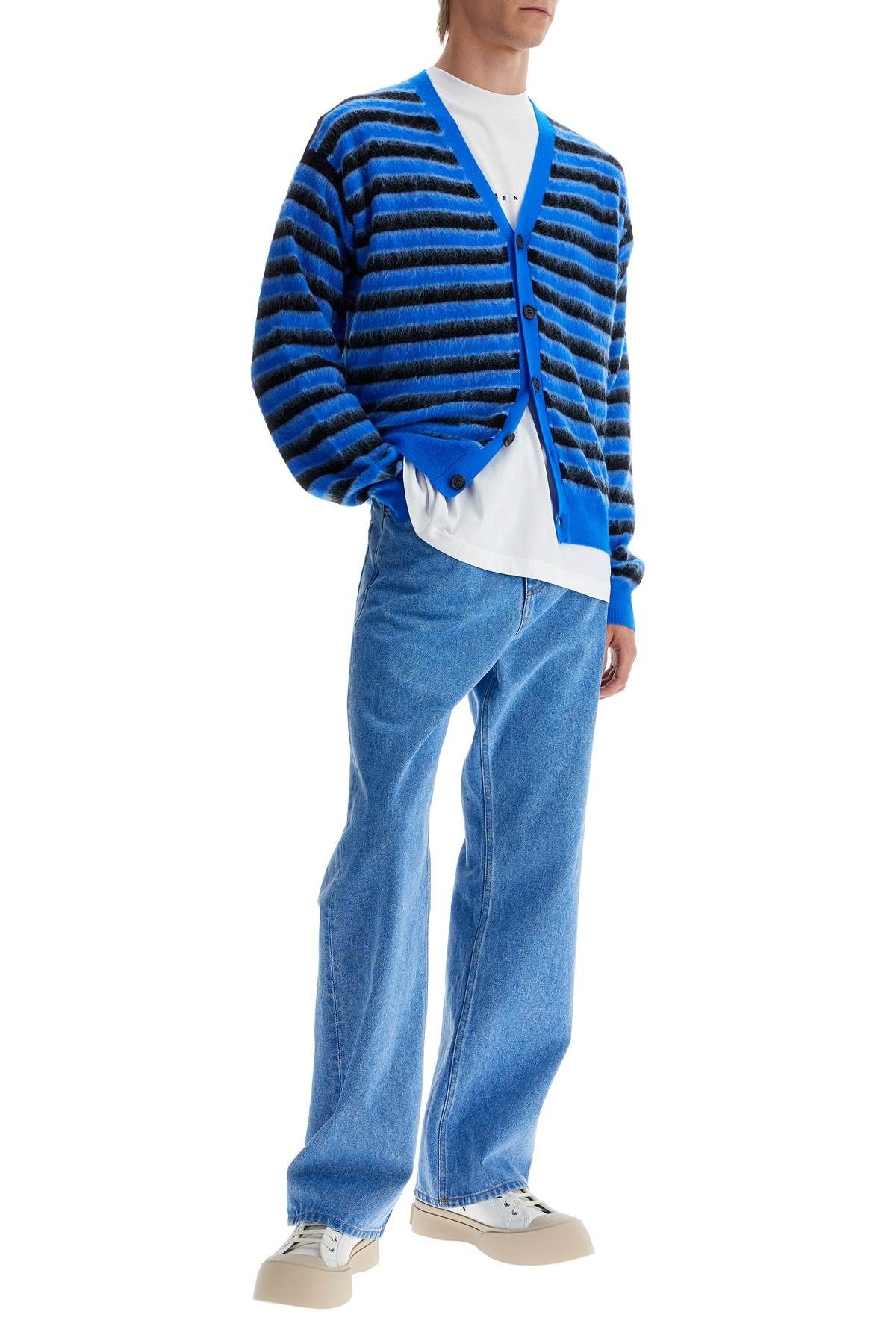 STRIPED WOOL AND MOHAIR CARDIGAN - 2