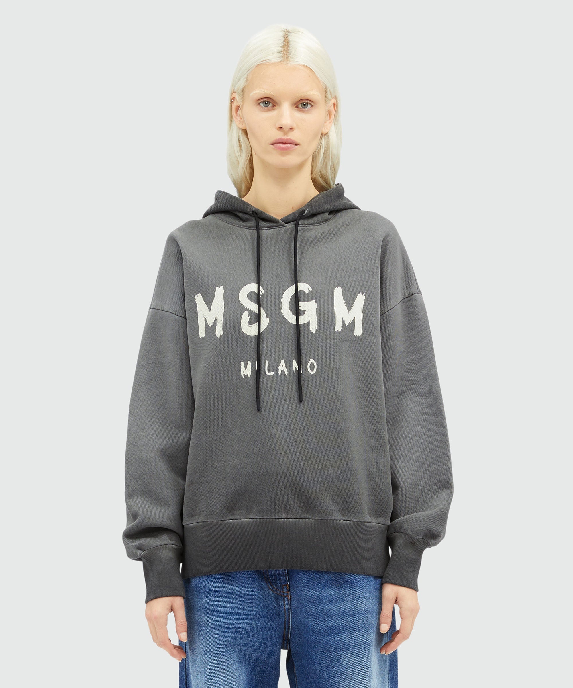 Jersey sweatshirt with brushstroke logo - 2