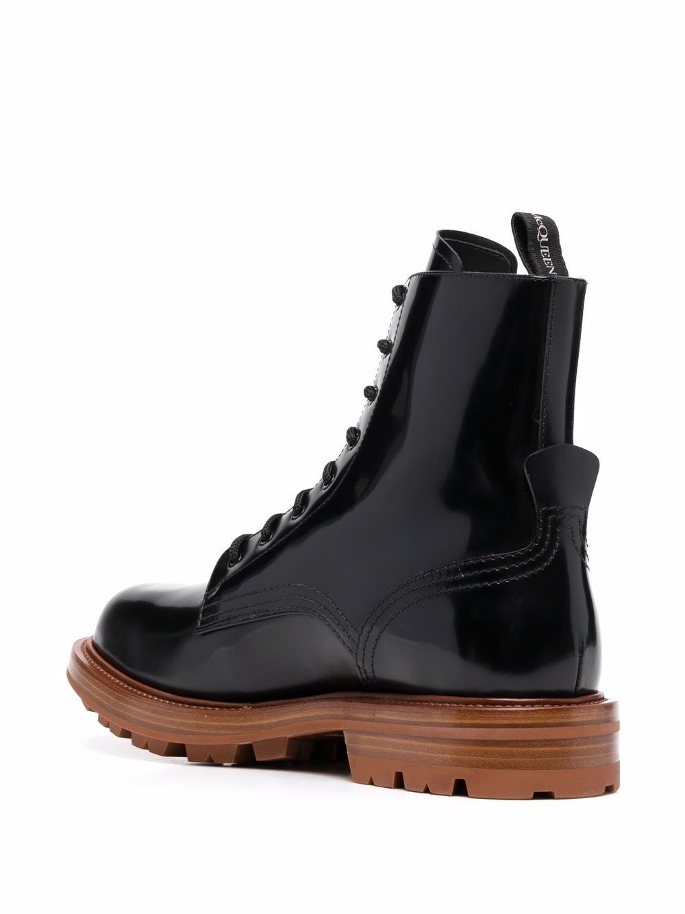 patent-leather lace-up boots - 4