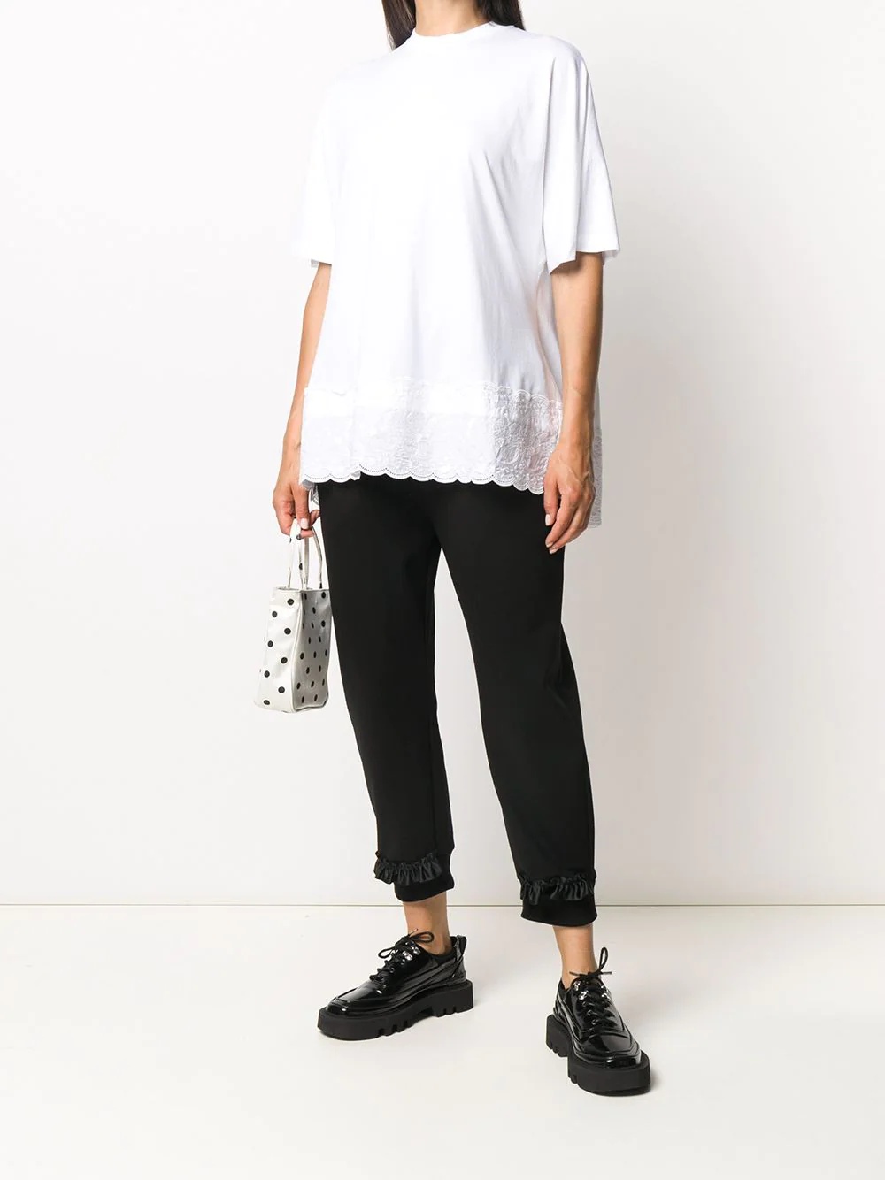 broderie anglaise detail T-shirt - 2