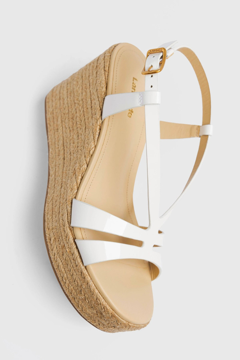 Daphne Espadrille Sandal White Patent Leather 6