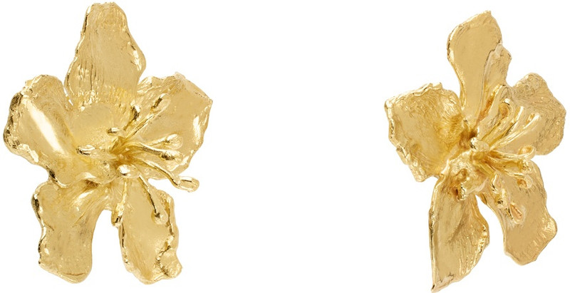 ELHANATI Gold Conie Vallese Edition Big Golden Flower Clip Earrings outlook