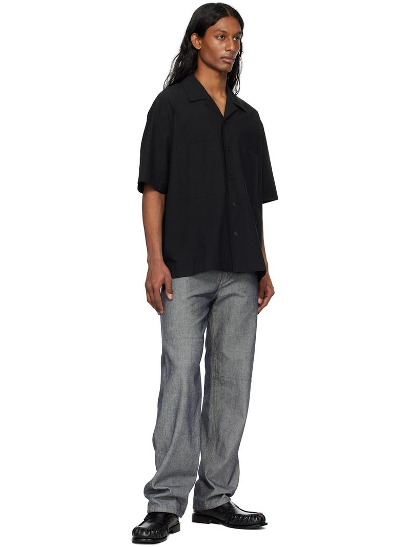 SOLID HOMME Black Nylon Poplin Shirt outlook