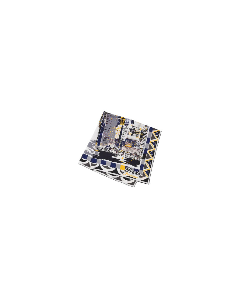 Pittoresque New York printed 90 silk foulard 1