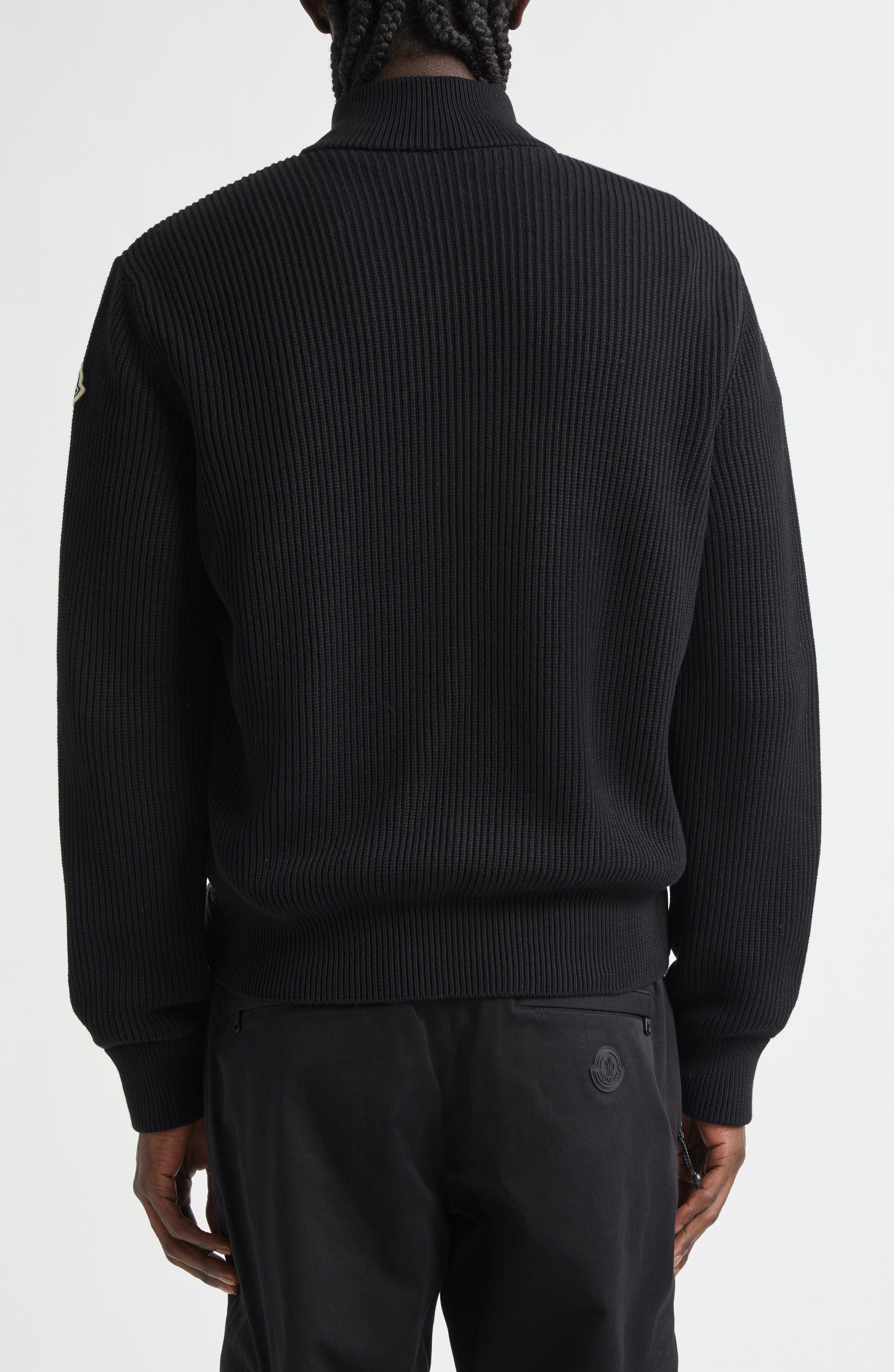 Moncler Quilted Down & Cotton Knit Cardigan in Black at Nordstrom - 2