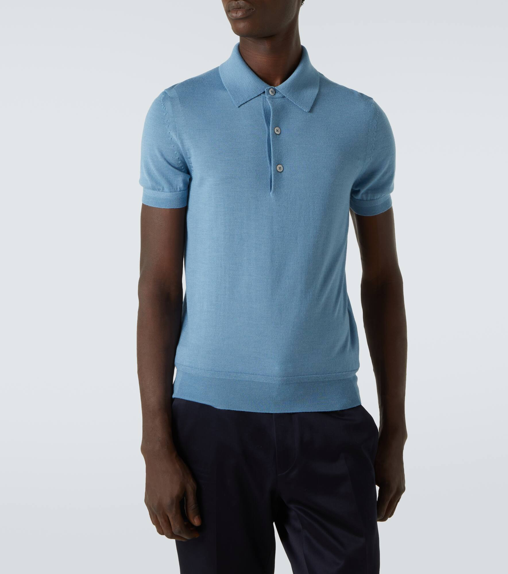 Cashmere and silk polo sweater - 3