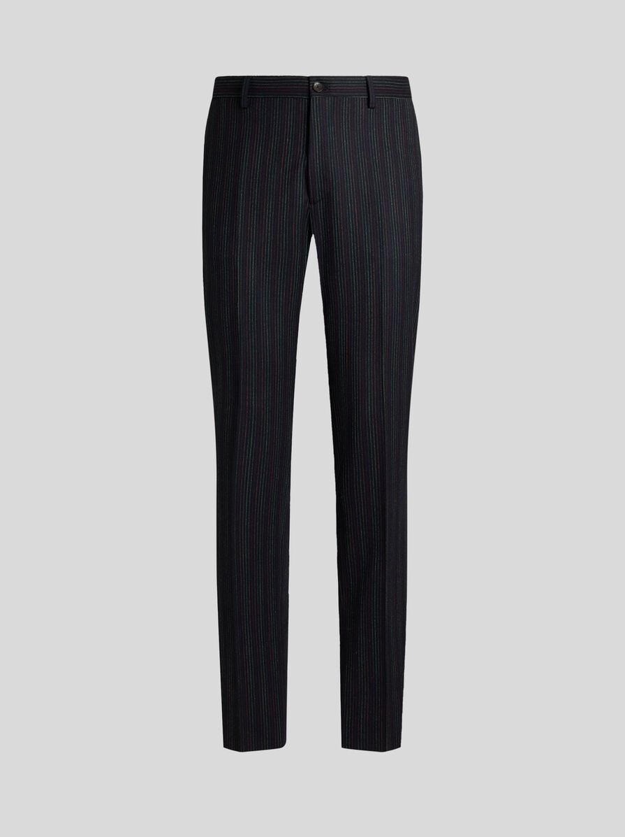 MULTICOLOURED PINSTRIPED TROUSERS - 1