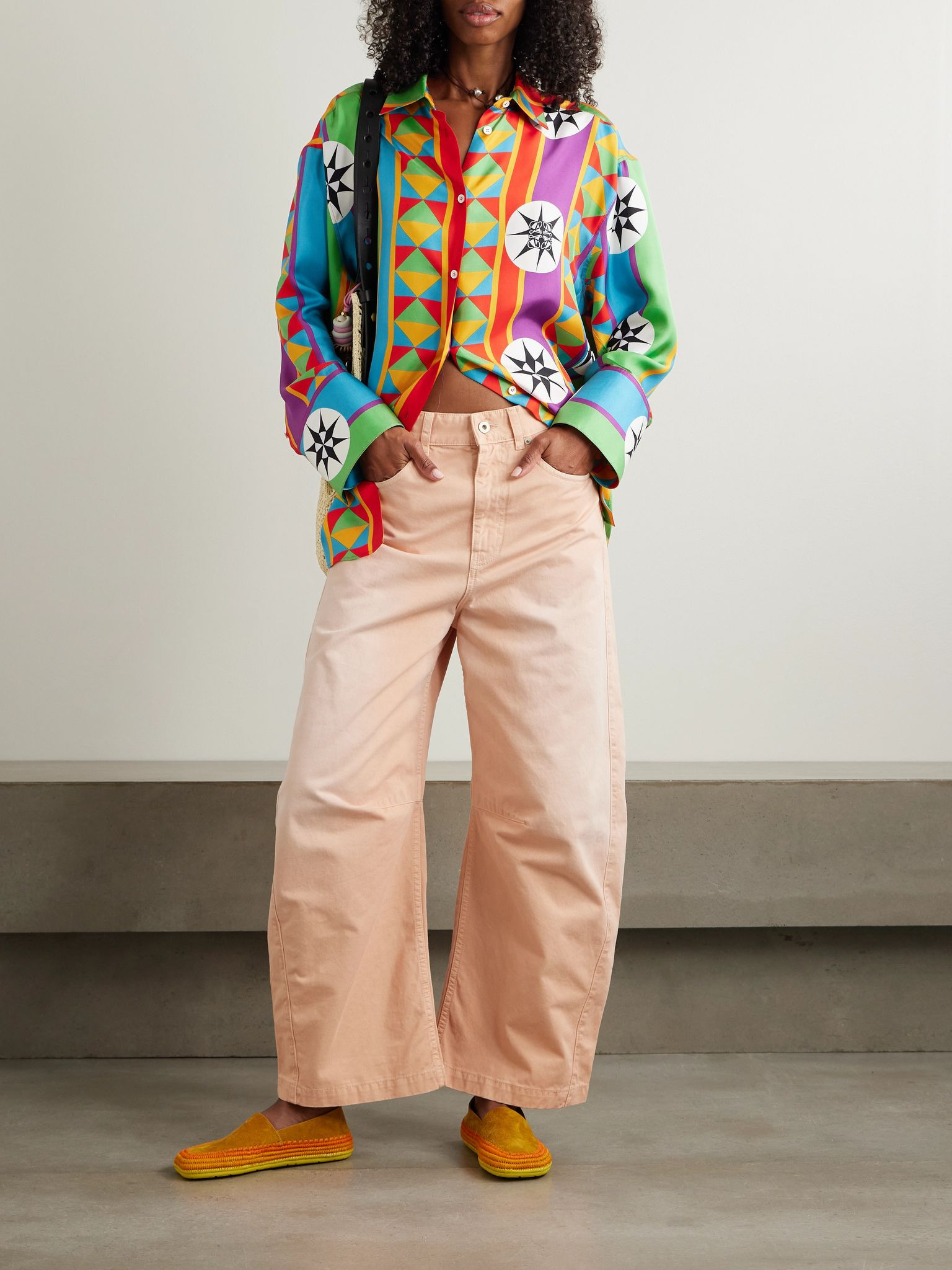 + Paula's Ibiza printed silk-twill shirt Green - 2
