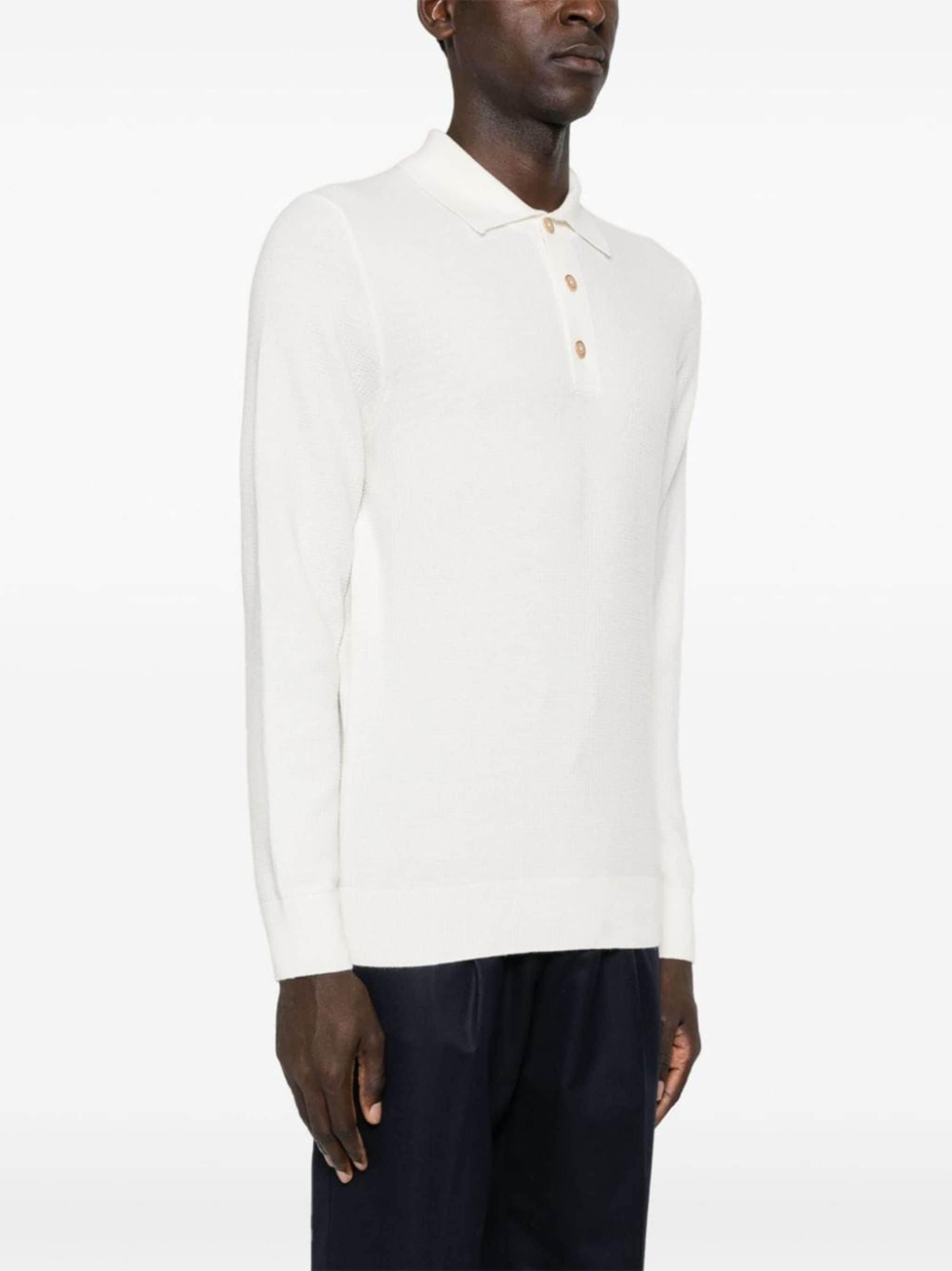 waffle-knit cashmere polo shirt - 3