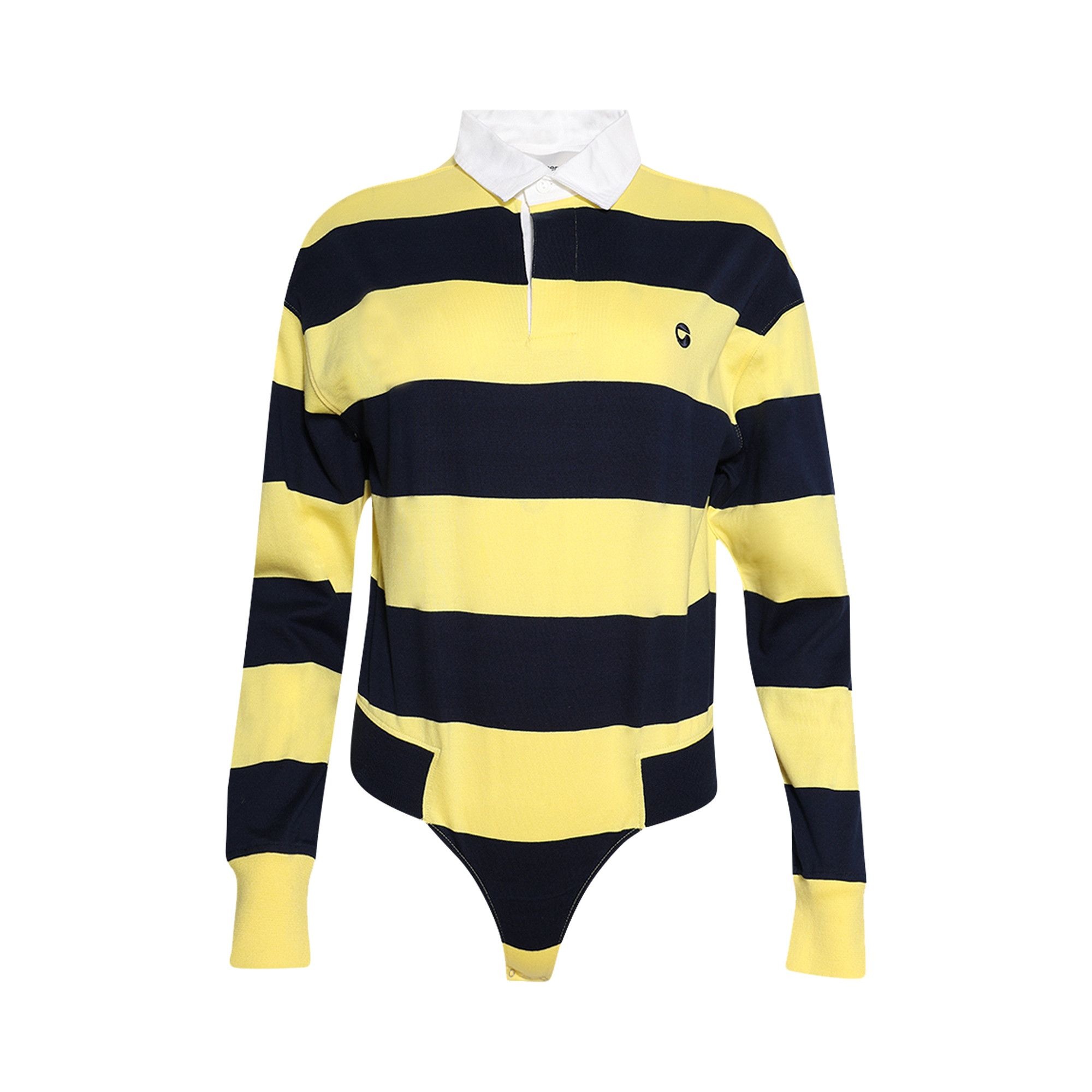 Coperni Logo Embroidered Striped Polo Bodysuit 'Yellow/Blue' - 1