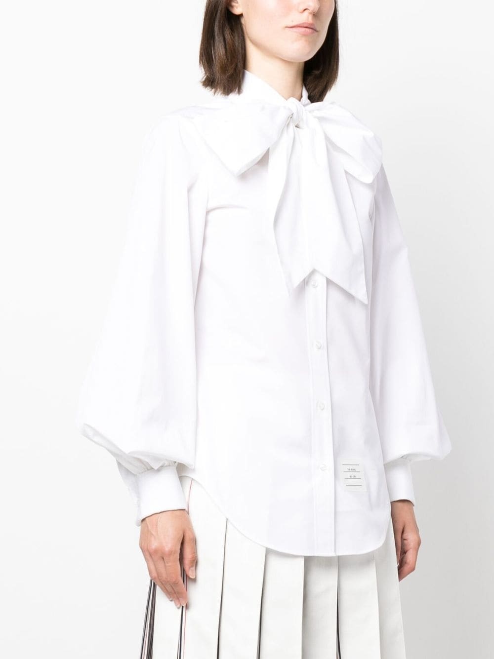 oversized-bow poplin cotton shirt - 3