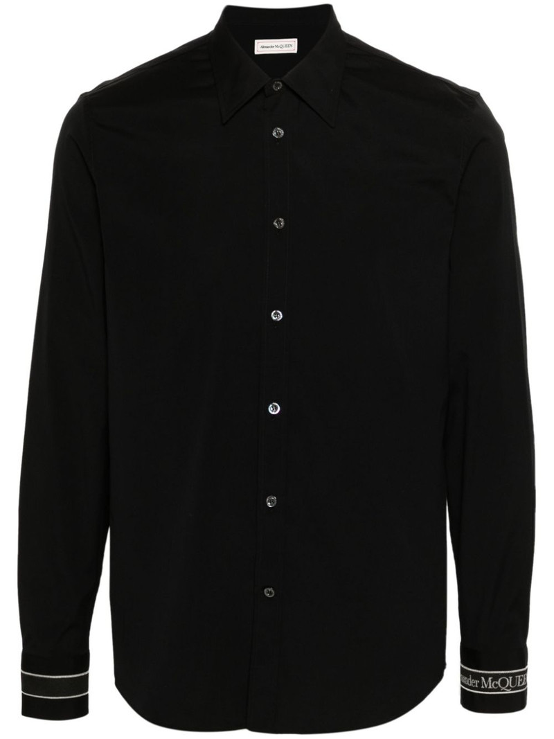 logo-strap poplin shirt 1