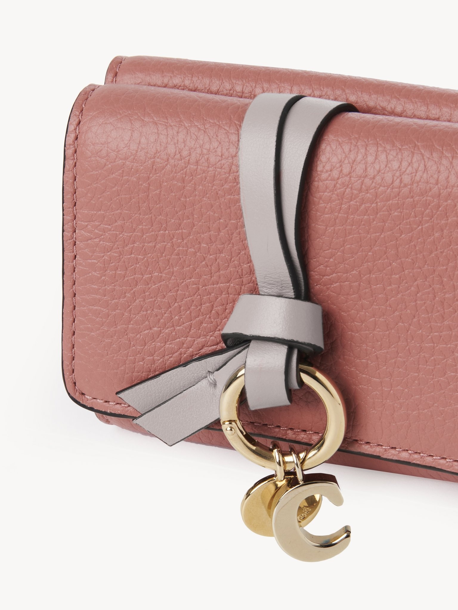 MINI ALPHABET TRI-FOLD IN GRAINED LEATHER - 5