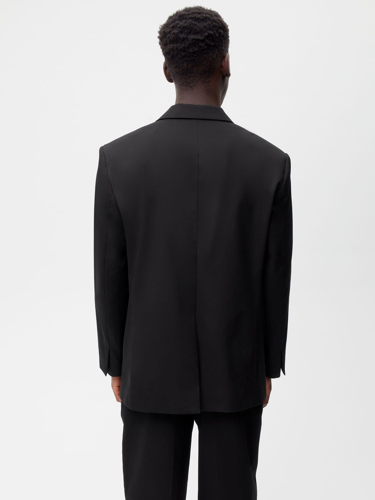 Men's Organic Cotton Oversized Tailored Blazer - Black - 3