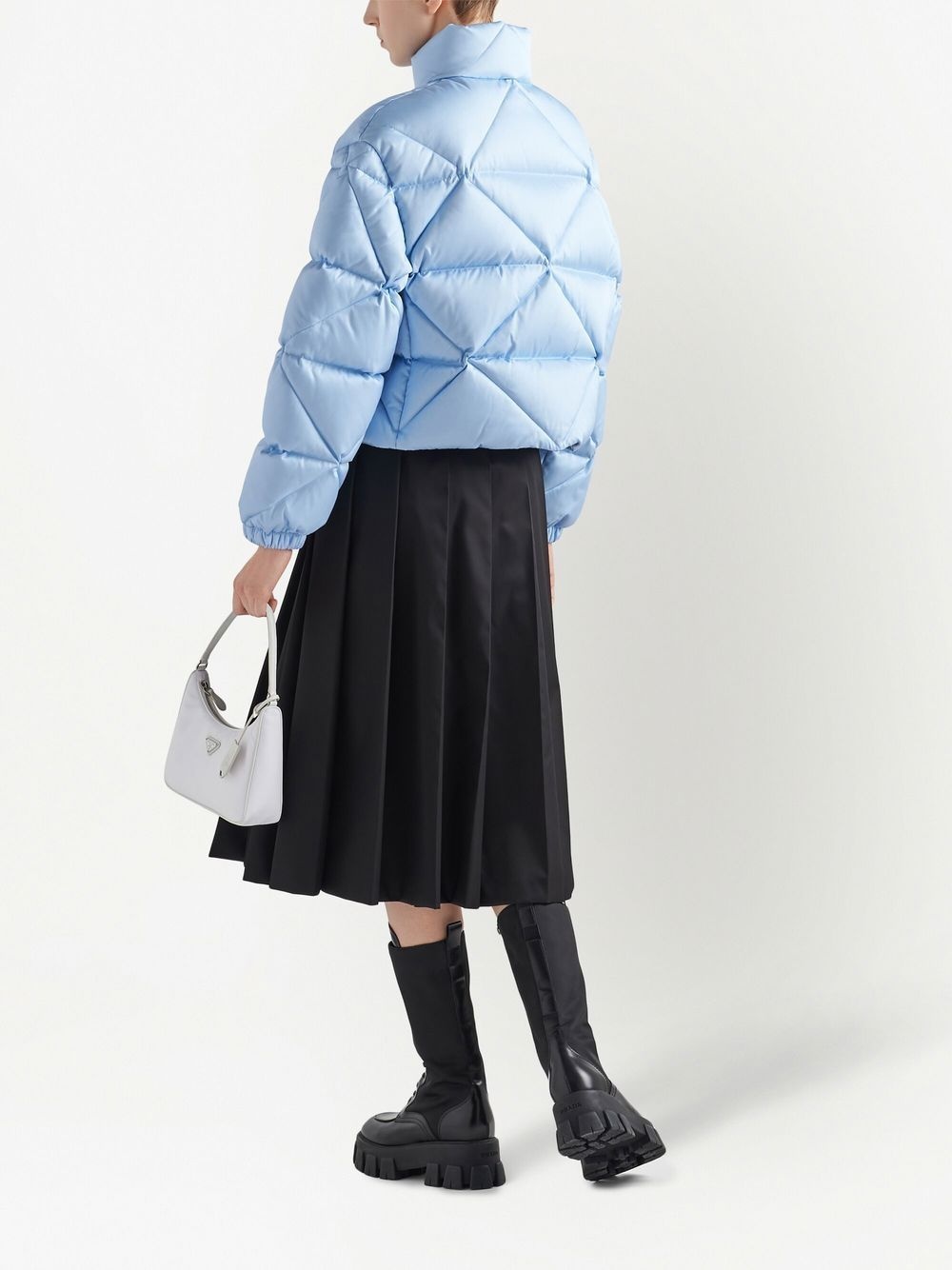 quilted cropped down jacket - 3