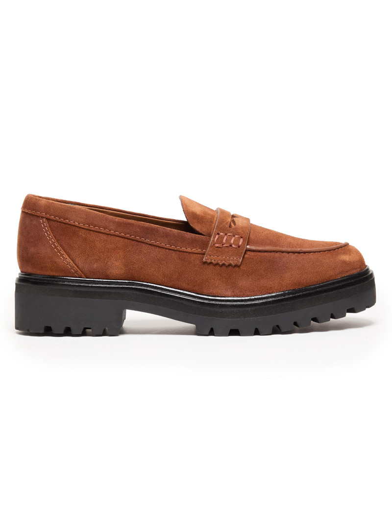 Women's Agathea 40MM Suede Lug-Sole Loafers - Cavalier Suede 1