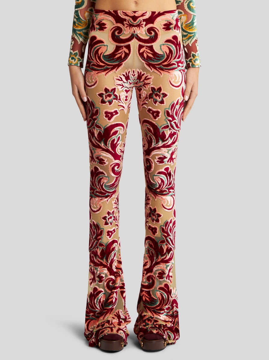 TULLE AND JACQUARD VELVET TROUSERS - 3